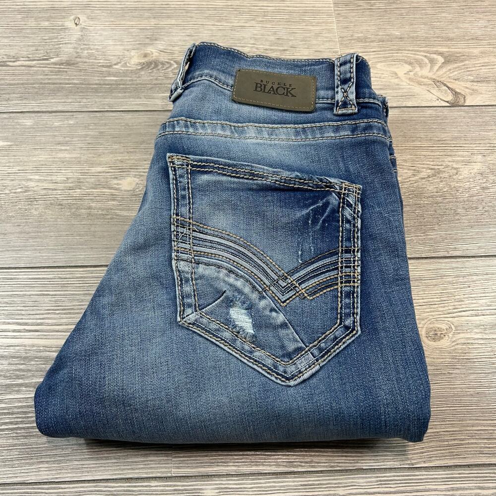 Buckle Black Fit No. 3 Slim Straight Leg Distressed Jeans 32R EUC